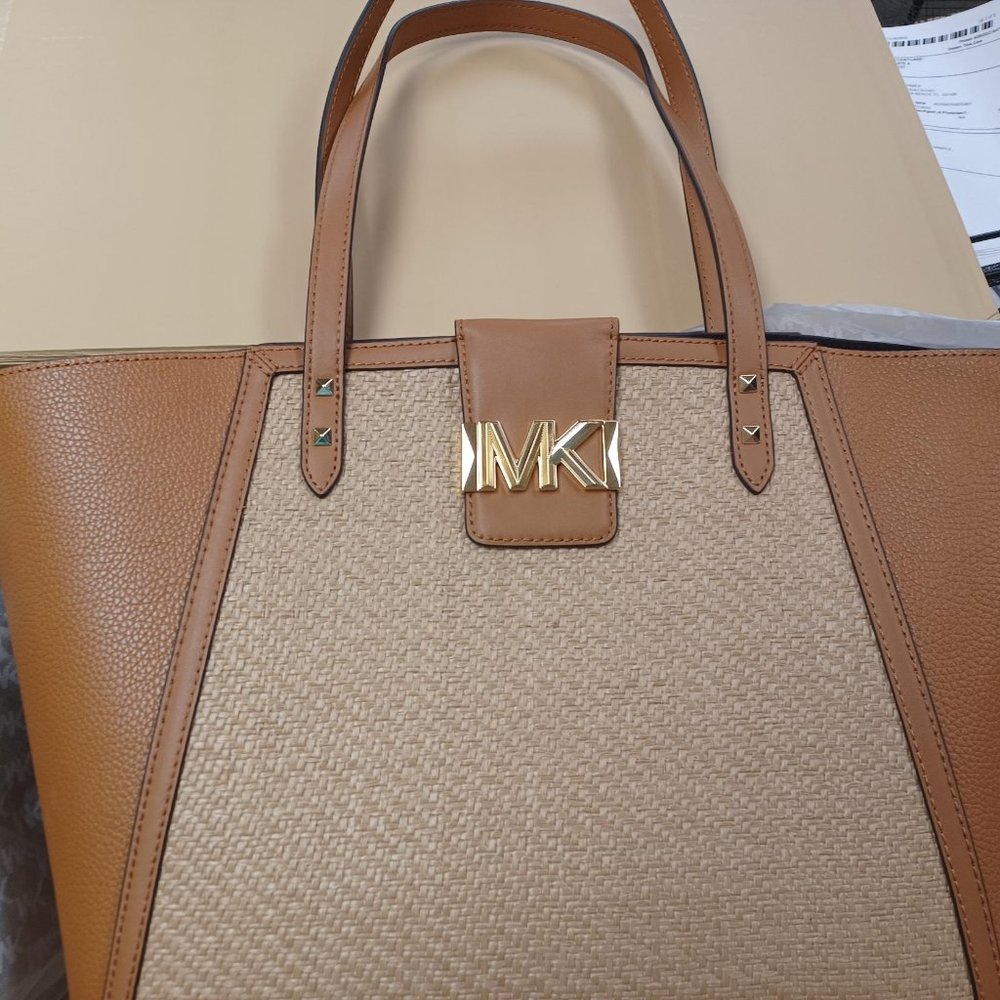 Michael Kors Tan & Beige Tote Bag